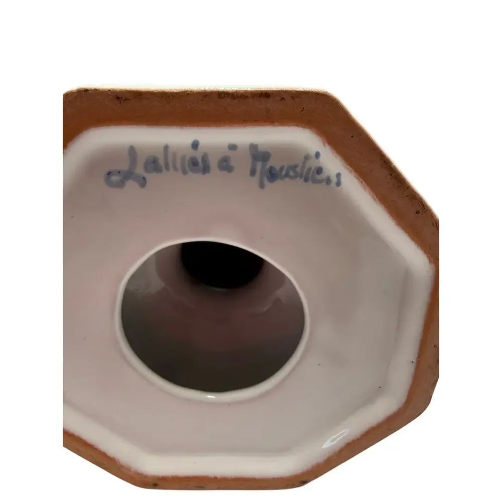 Pierre Deux French Faience Pottery Candlestick